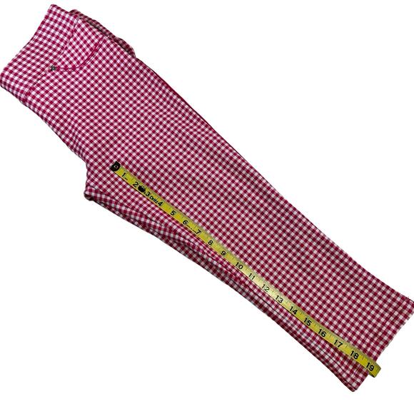 Nygard Luxe Slims Capri Size M 10-12 Pink White Gingham Check Stretch Fun Pants - Picture 10 of 11